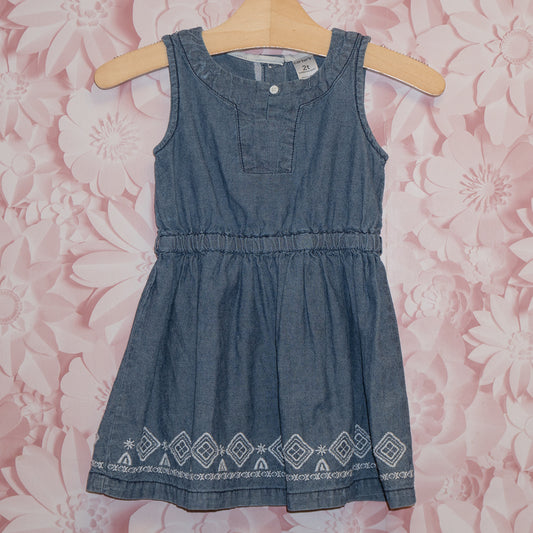 Embroidered Denim Dress Size 2T