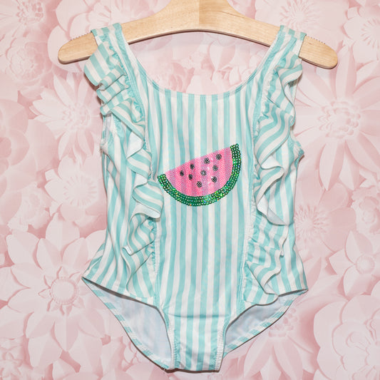 Striped Watermelon Swimsuit Size 5T