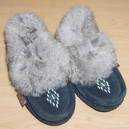 Fur Cuffed Moccasins Size 1