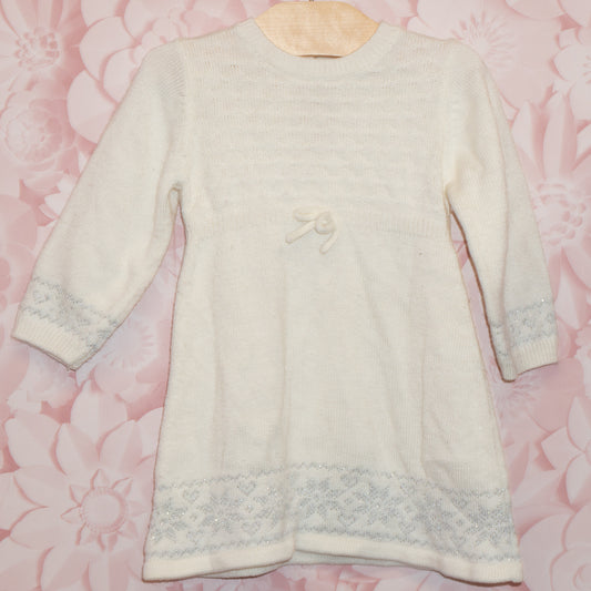 Winter White Knit Dress Size 6-12m