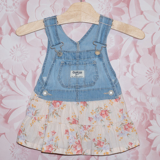 Floral Overall Dress SIze 6m