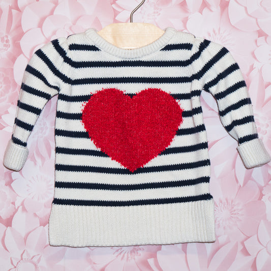 Heart & Stripe Sweater Size 12-18m