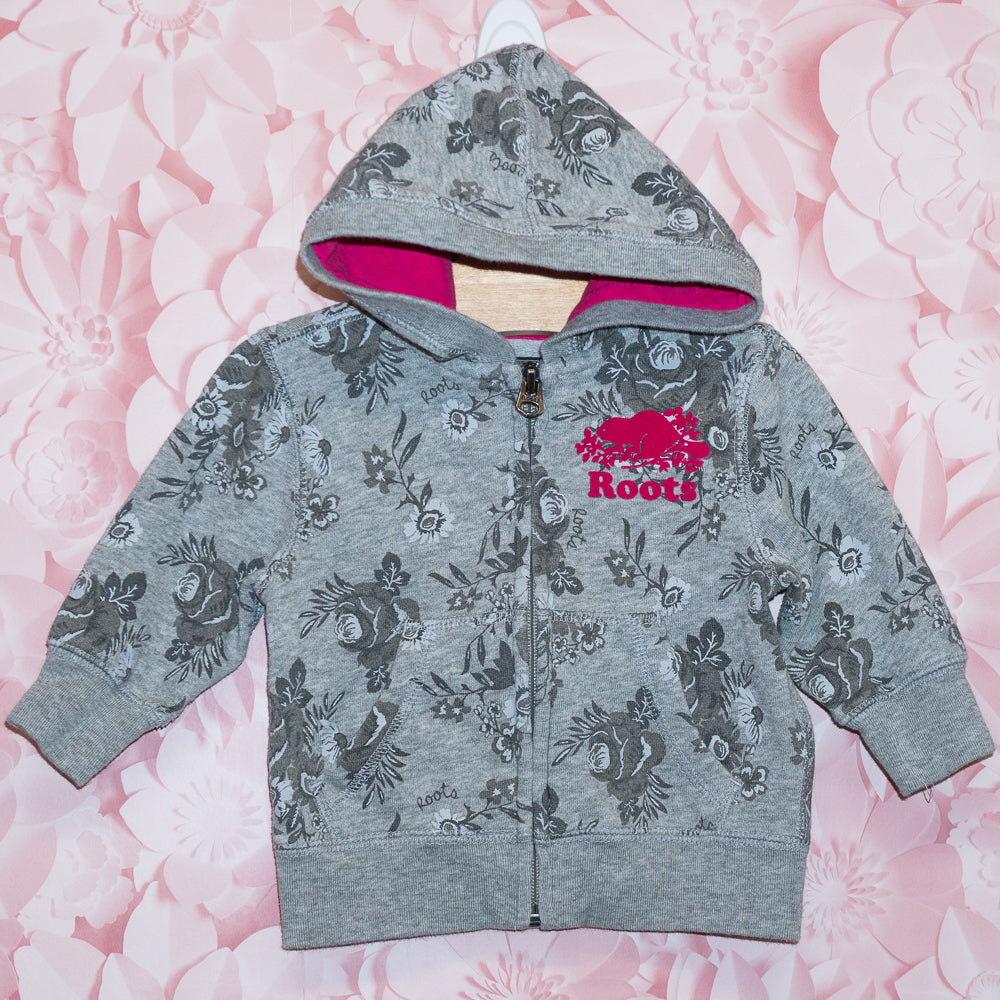 Floral Zip Hoodie Size 3-6m