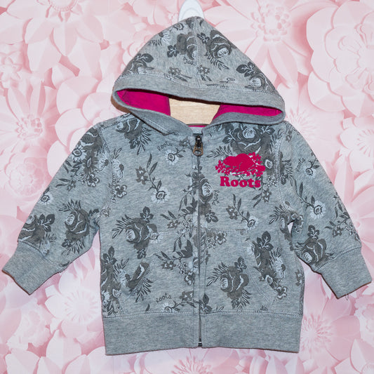 Floral Zip Hoodie Size 3-6m