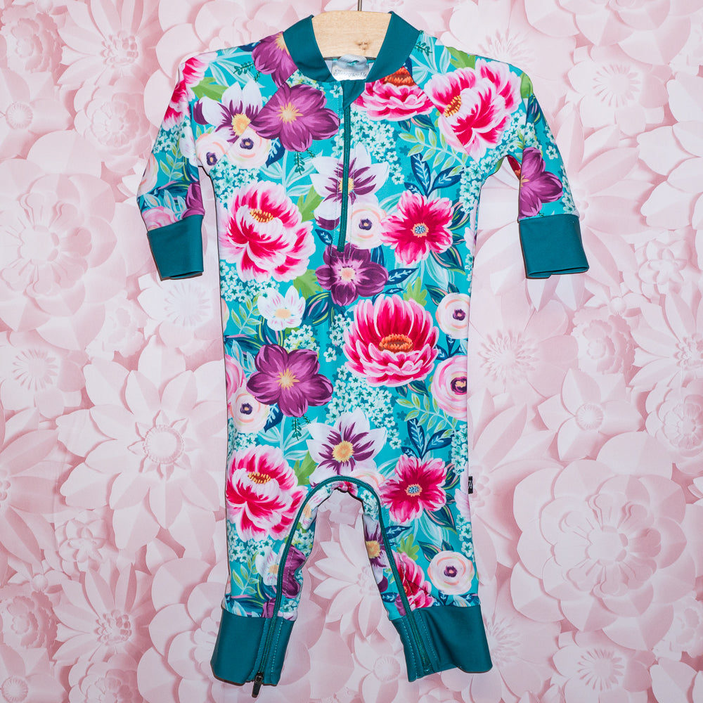 Floral Full Coverage Swimsuit Size 6-12m