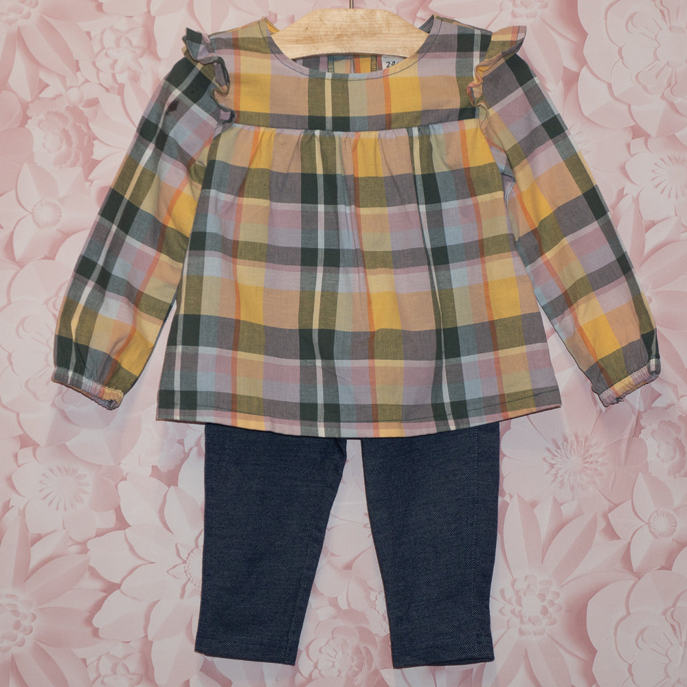Plaid & Jeggings Set Size 24m
