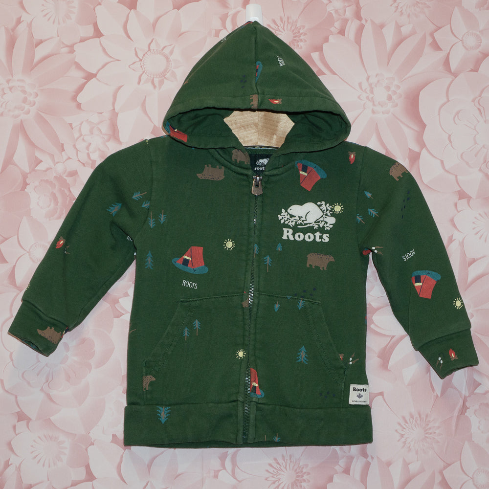 Roots Camp Print Hoodie Size 2T