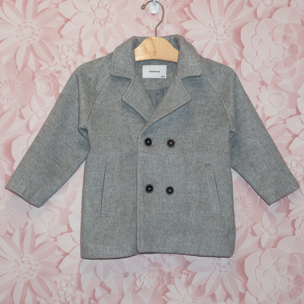 Gray Double Breasted Coat Size 2 (98)