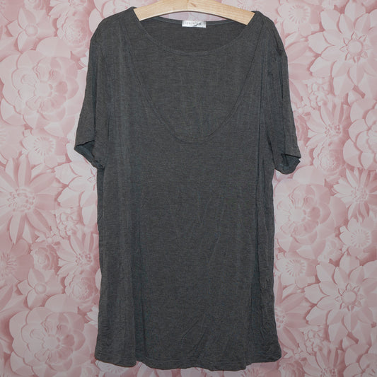 Gray Maternity/Nursing Top Size L
