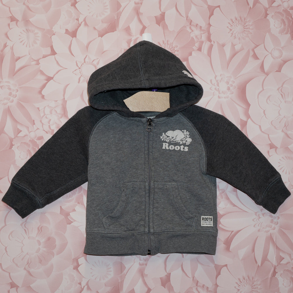 Gray Roots Zip Hoodie Size 6-12m