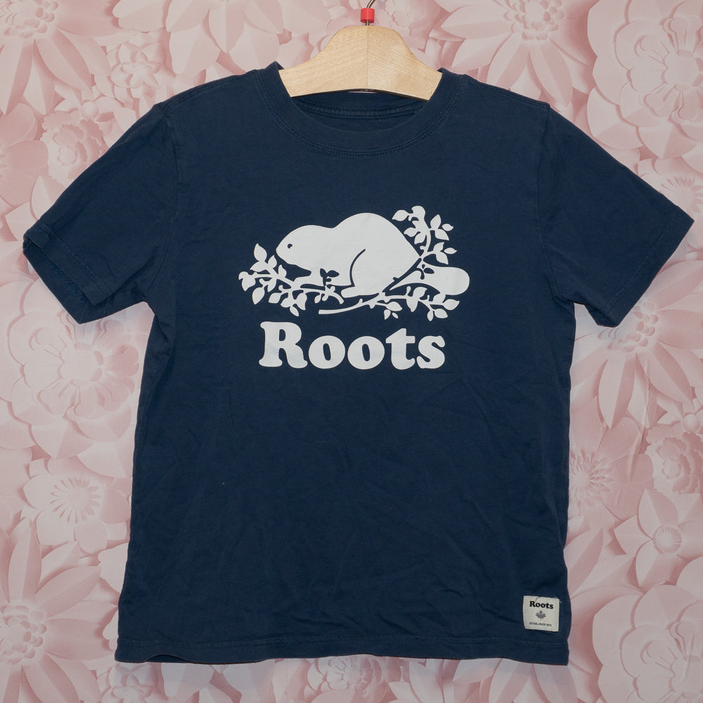 Roots Logo Tee Size 7-8