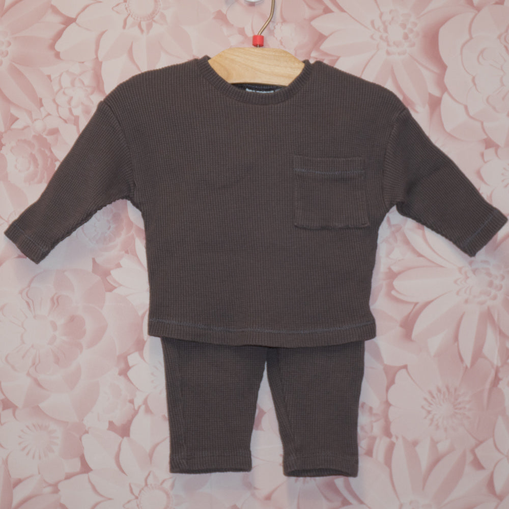 Dark Gray Waffle Set Size 6-9m