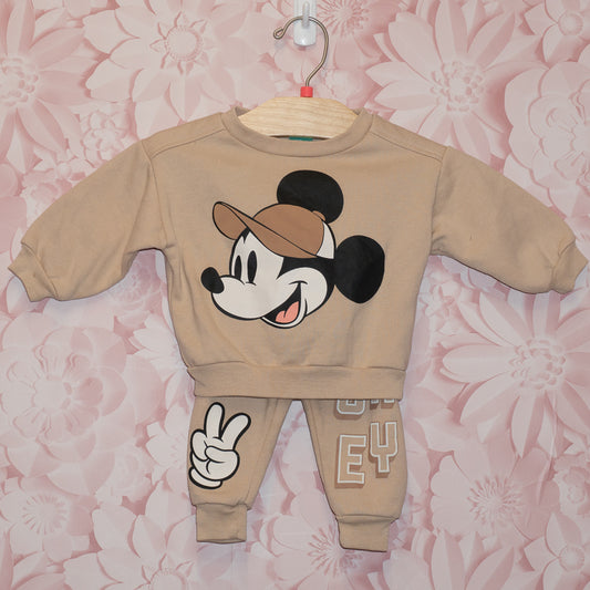 Beige Mickey Set Size 0-3m