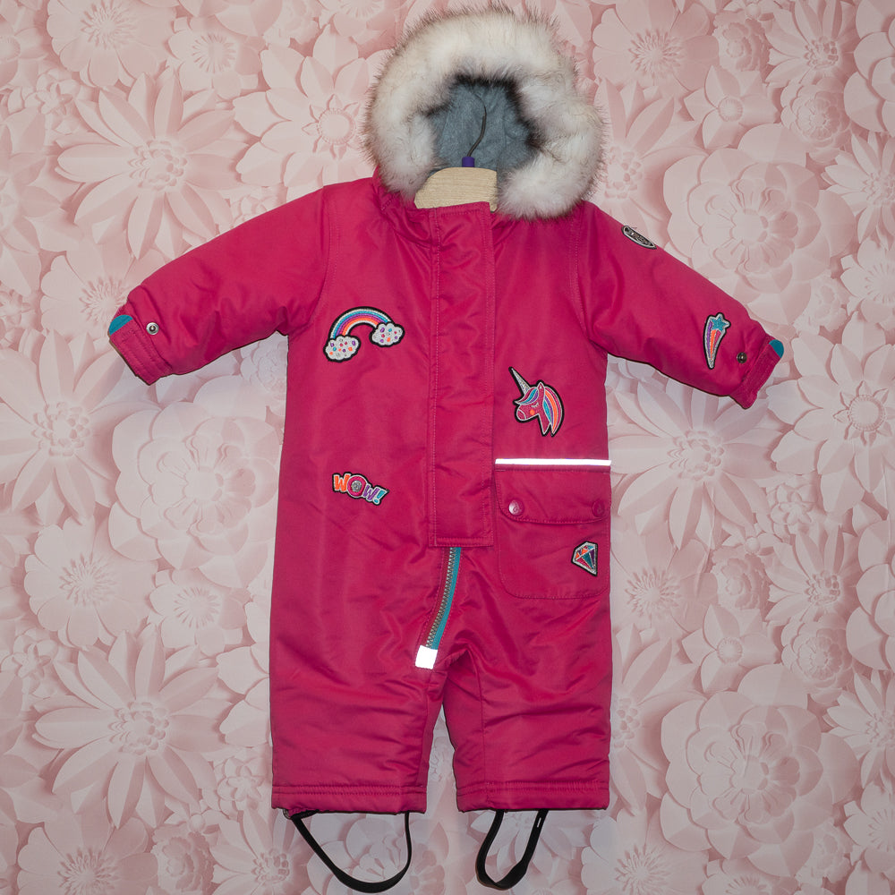Pink Patch Snowsuit Size 6m