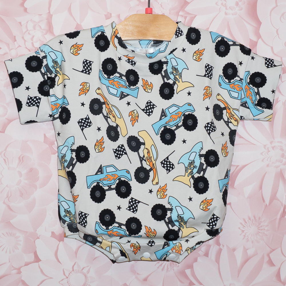 Monster Trucks Tee Bubble Romper Size 2T