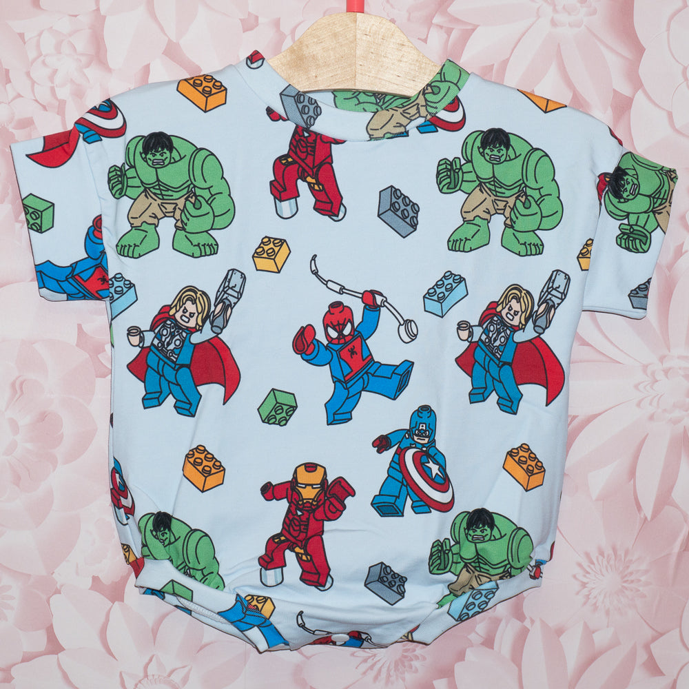 Super Hero Tee Bubble Romper Size 3-6m