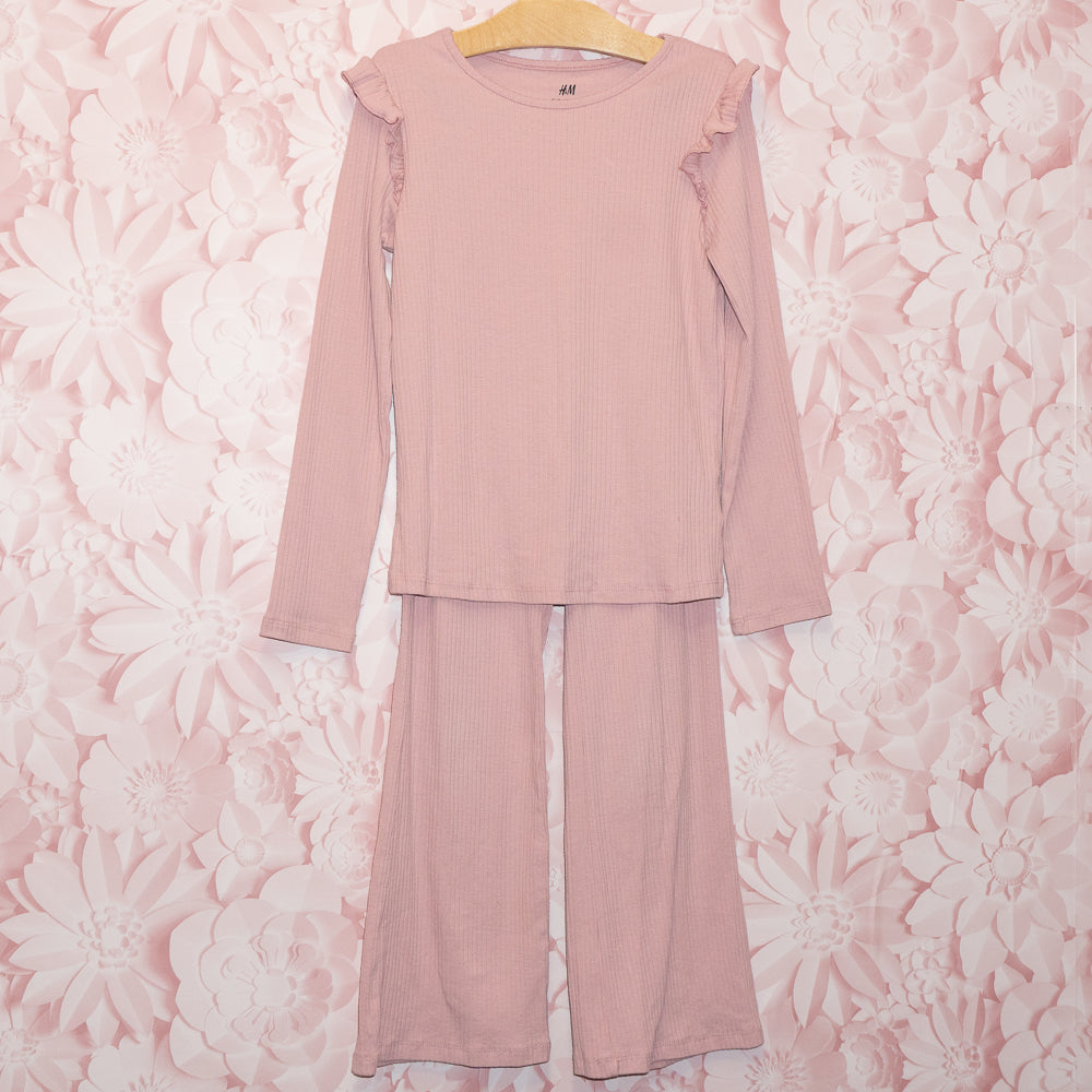 Pink Ribbed Set Size 8
