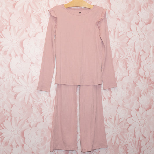 Pink Ribbed Set Size 8
