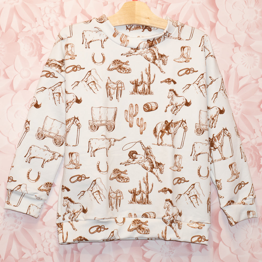 Western Theme Crewneck Size 7/8