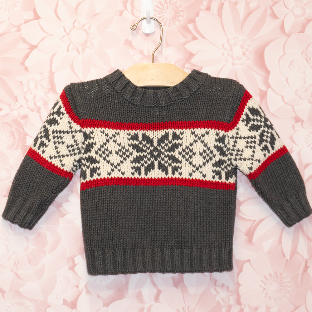 Knit Snowflake Sweater Size 6-12m
