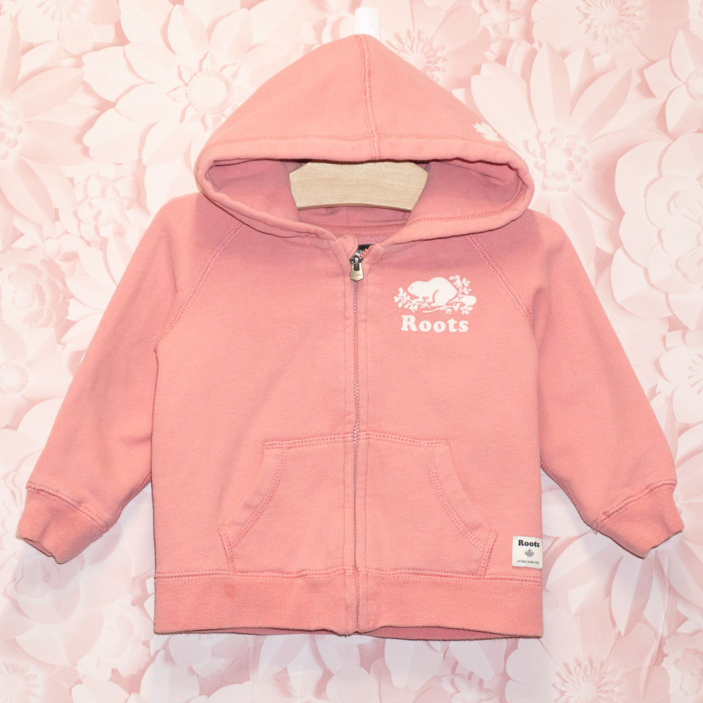 Roots Pink Zip Hoodie Size 18-24m