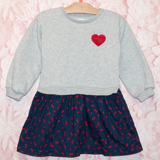 Heart Sweatshirt Dress Size 5