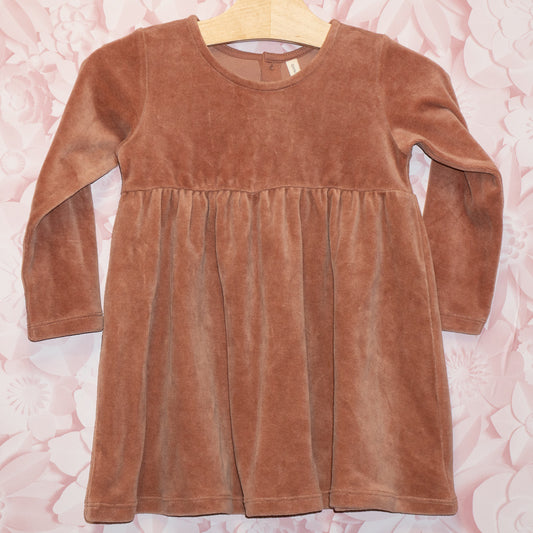 Brown Velour Dress Size 2-3Y