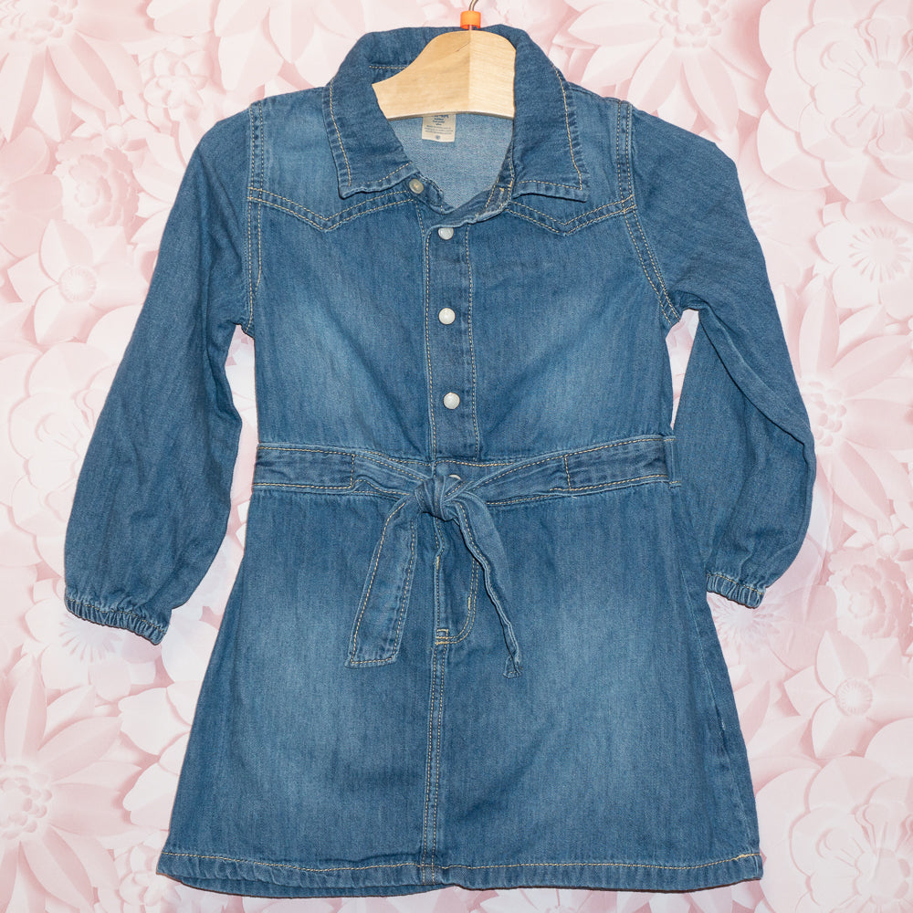 Denim Tie Waist Dress Size 4T