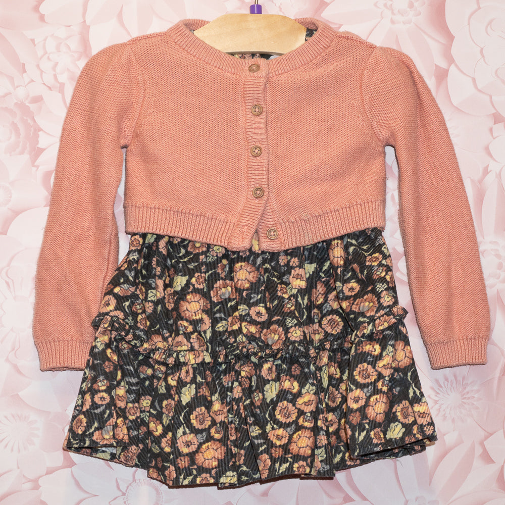 Corduroy Dress with Cardigan Size 12-18m