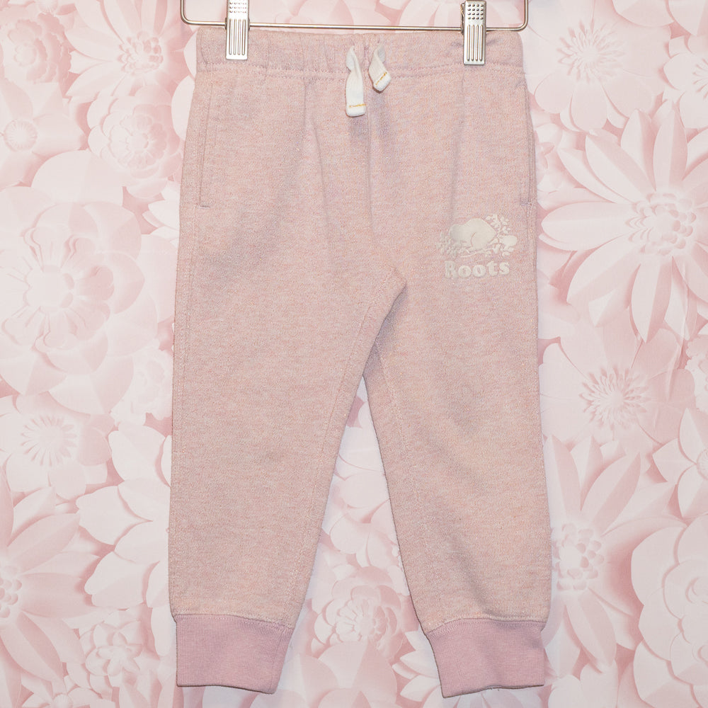 Roots Pink Sparkle Joggers Size 3T