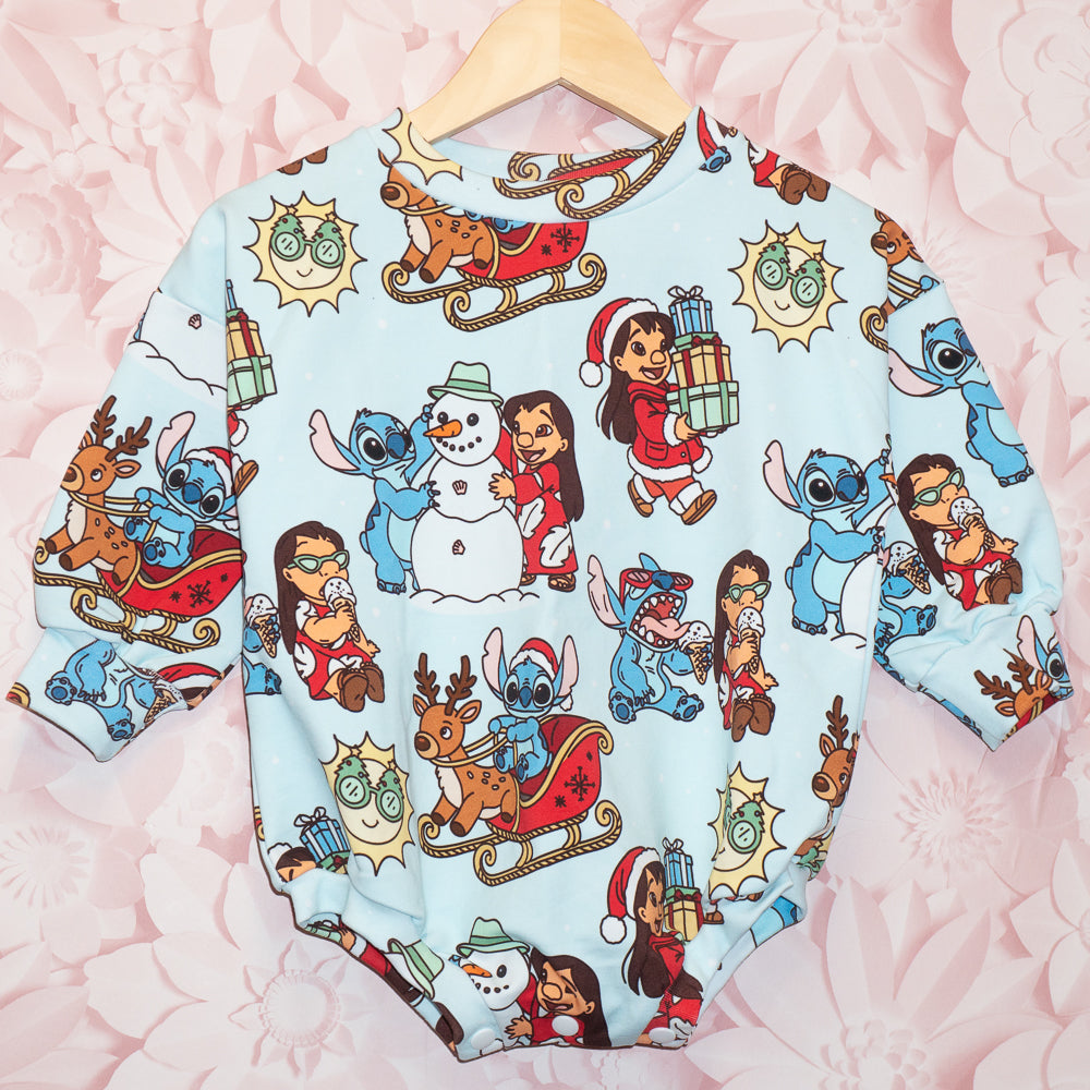 Hawaiian Alien Christmas Bubble Romper Size 12-18m