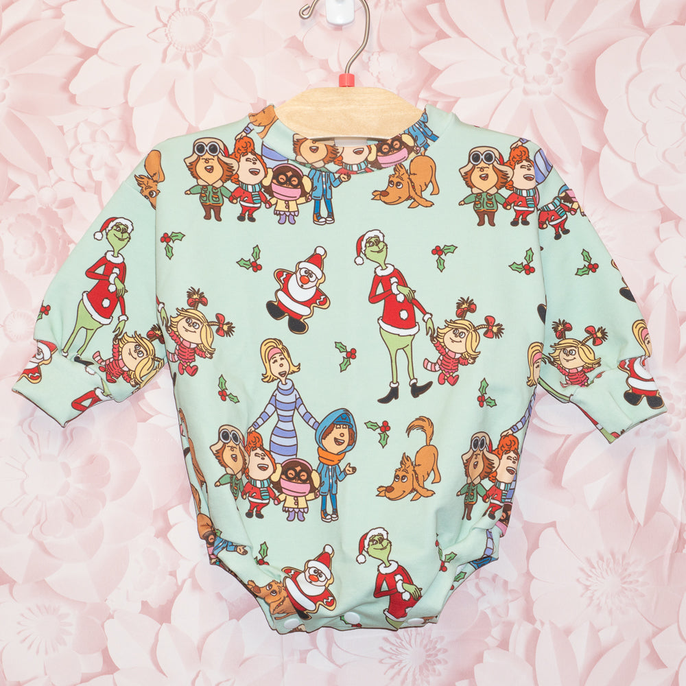 Grinch Bubble Romper Size 6-9m