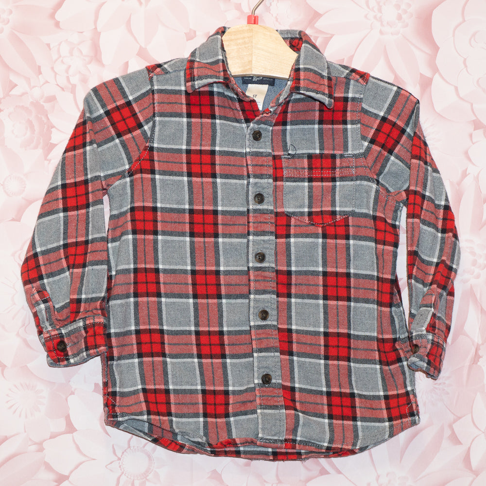 Red/Gray Plaid Flannel Size 5T