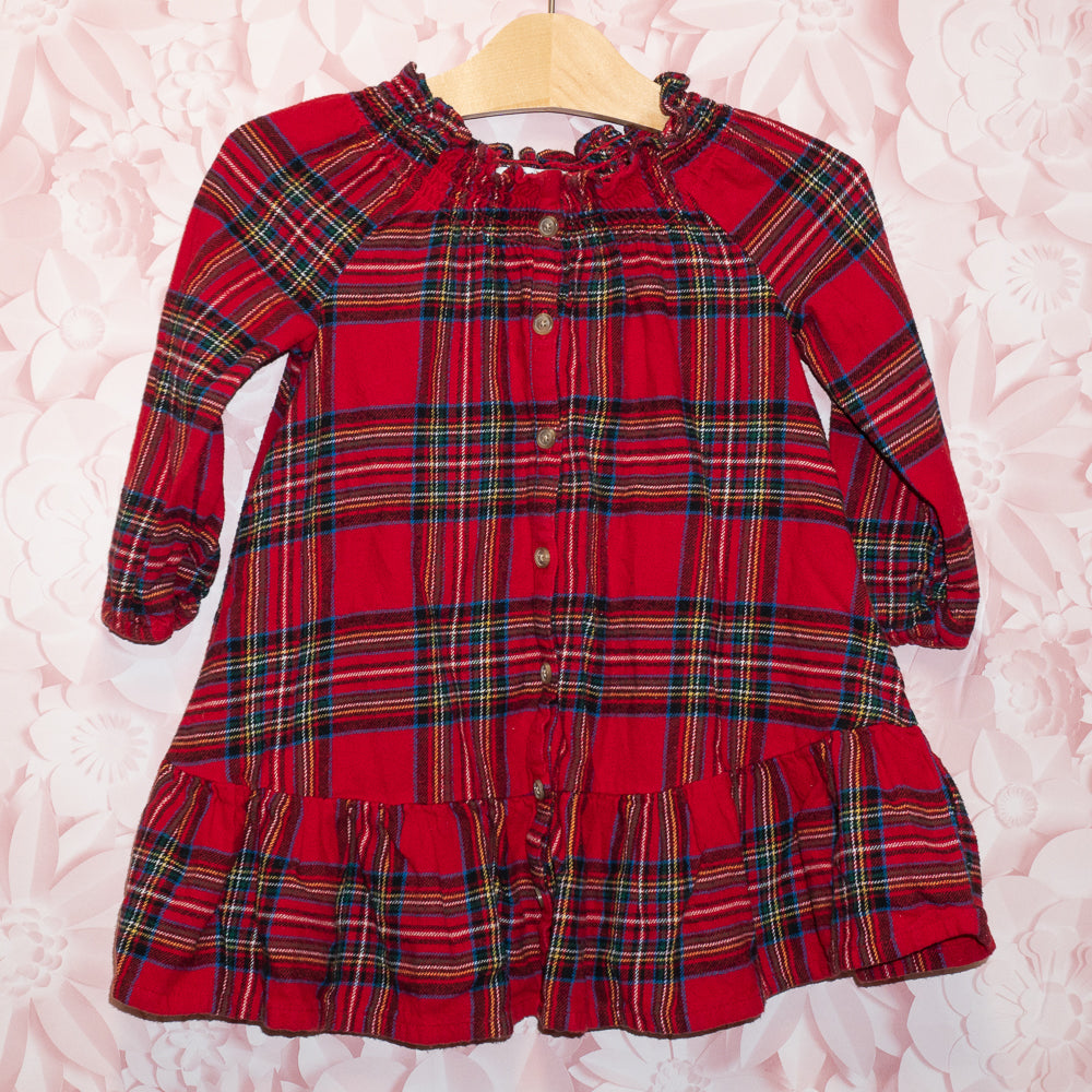 Red Plaid Dress Size 3T