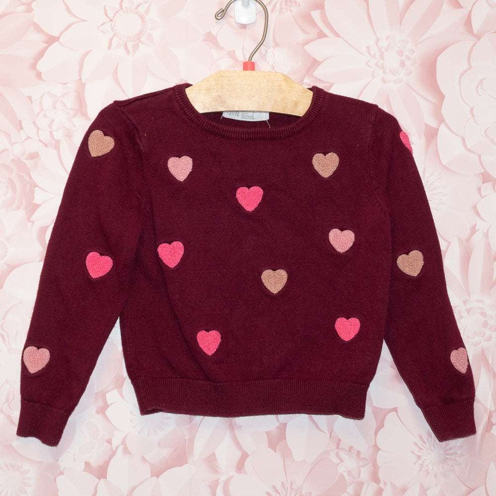 Applique Heart Sweater Size 3/4T