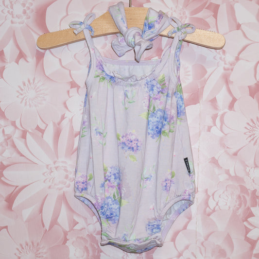 Bamboo Floral Onesie & Headband Size 3-6m