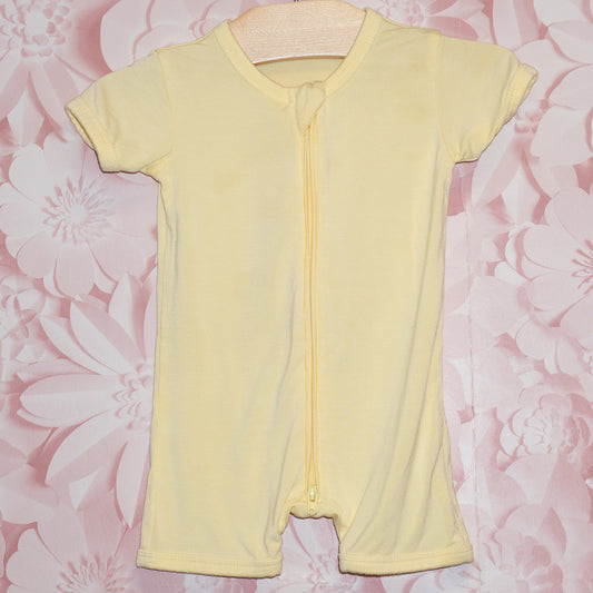 Yellow Bamboo Shortie Sleeper Size 3-6m