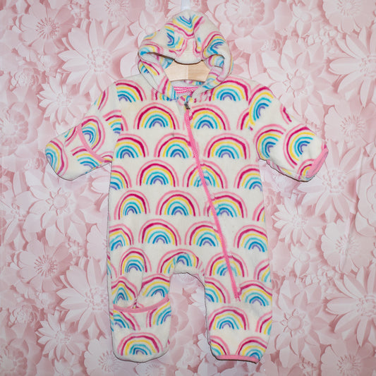 Rainbow Fuzzy Suit Size 6-9m