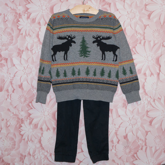 Moose Sweater & Slacks Set Size 6