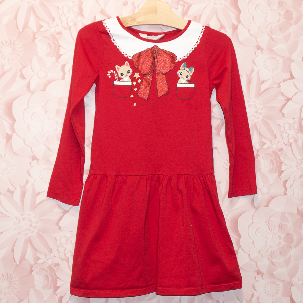 Pocket Cat Christmas Dress Size 6x/7
