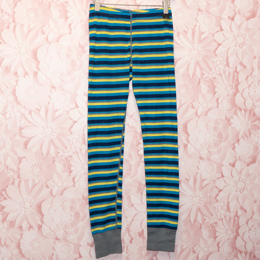 Yellow/Blue Striped Merino Base Layer Size 11/12