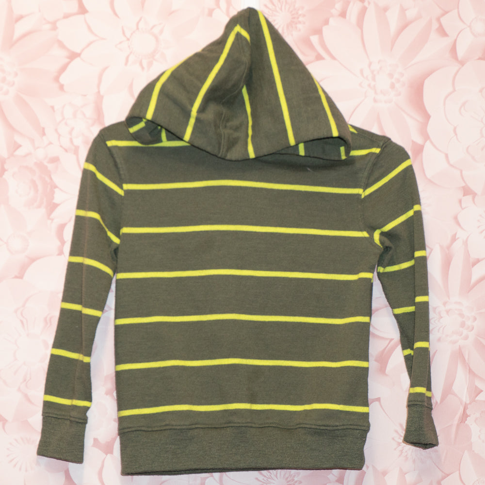 Green Striped Hooded Shirt Size 4T