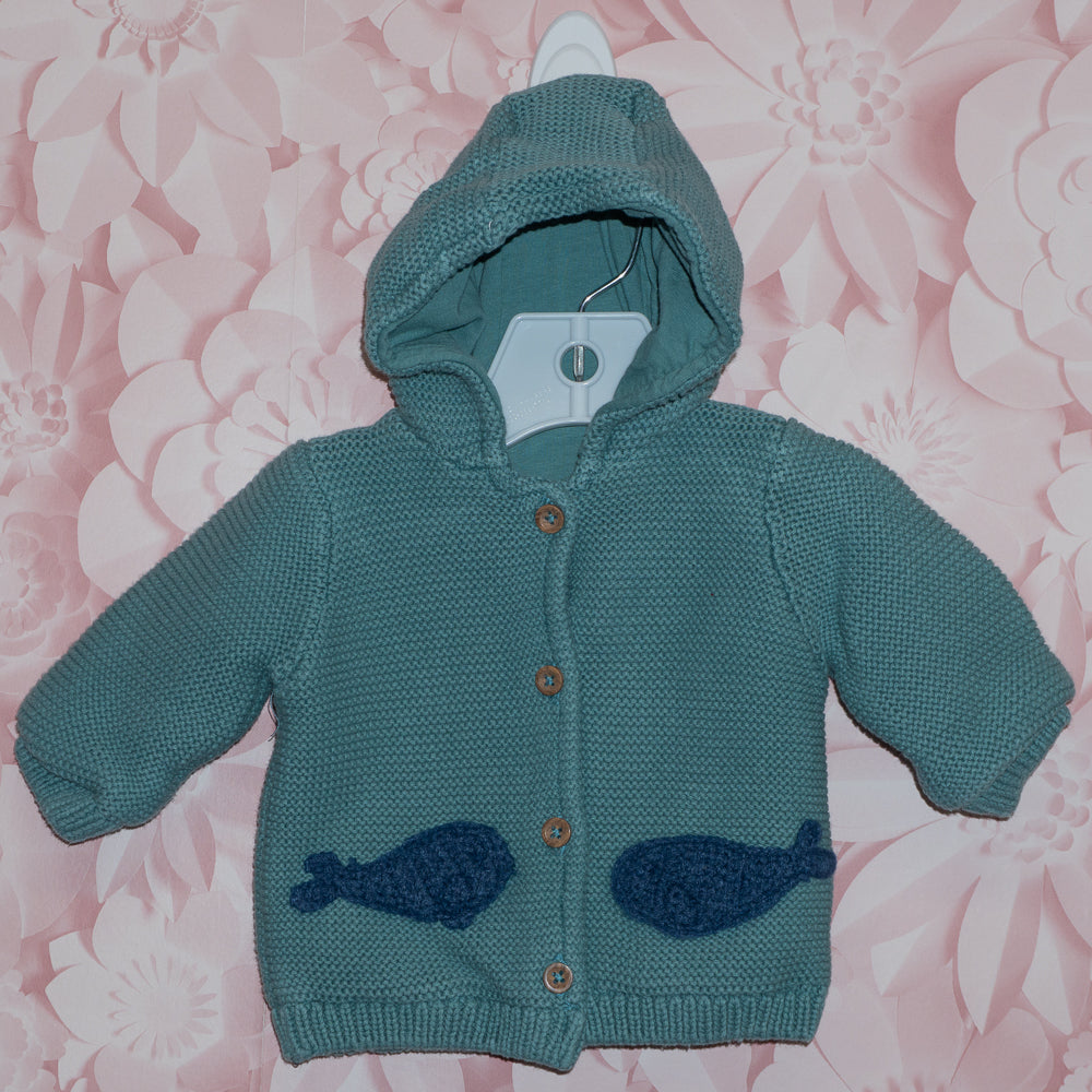Lined Knit Whale Sweater Size 0-3m