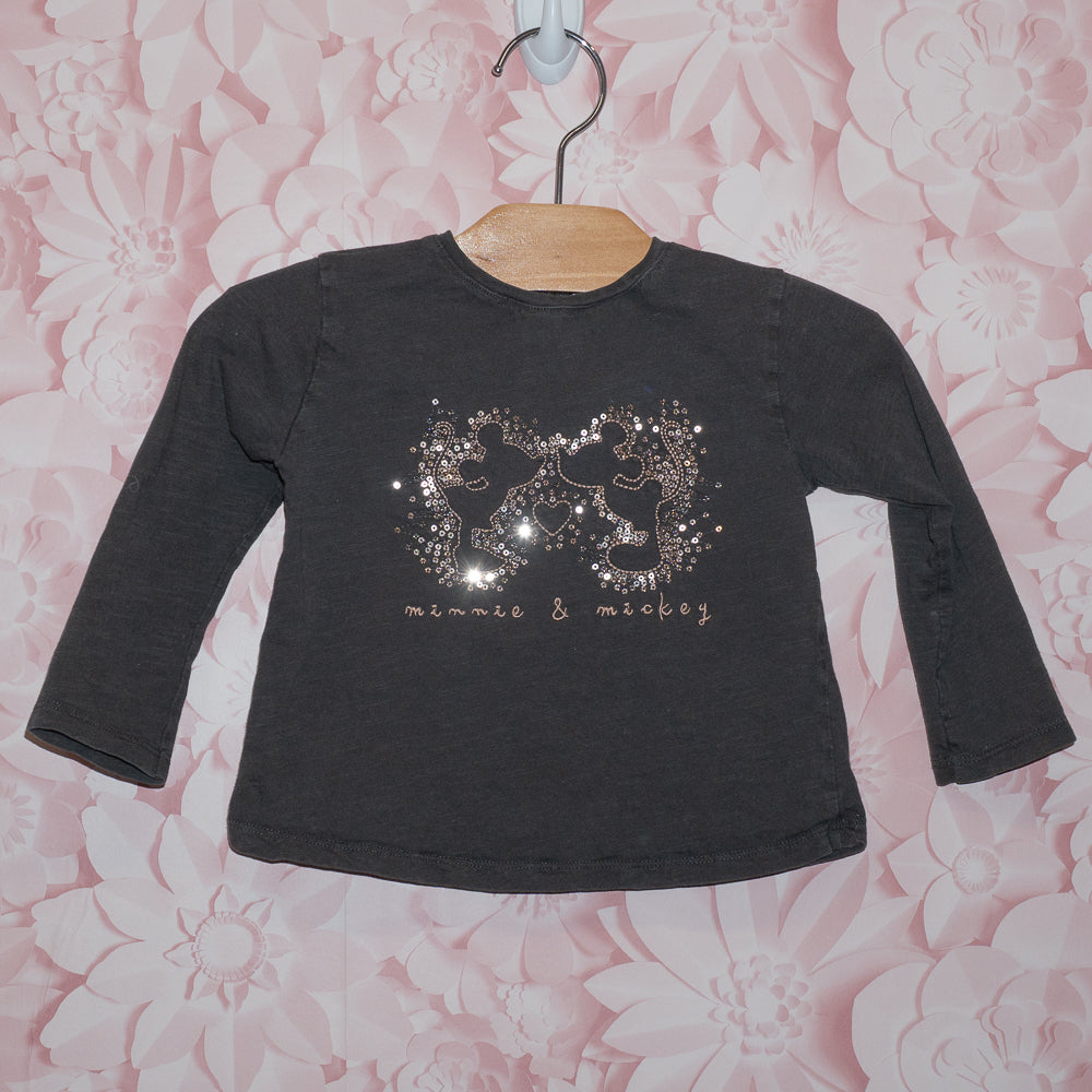 Sparkly Minnie & Mickey Tee Size 2-3