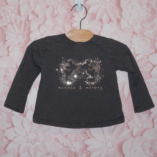 Sparkly Minnie & Mickey Tee Size 2-3