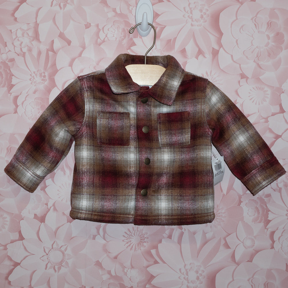 NWT Plaid Shacket Size 6-12m