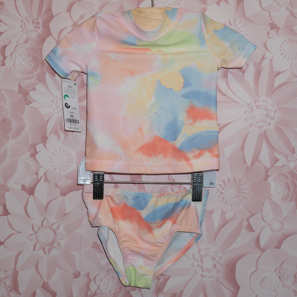 NWT 3-Piece Watercolour Swimsuit Size 12m