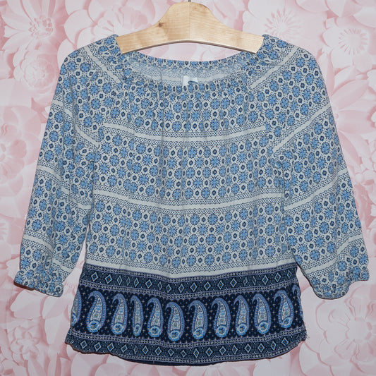 Patterned Flowy Top Size 8