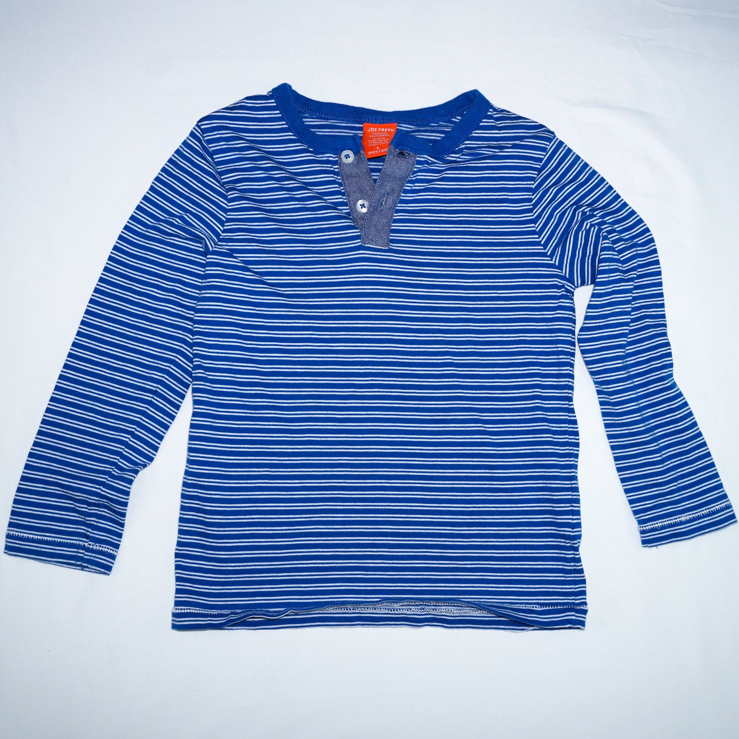 Blue Striped Long-Sleeve Size 4