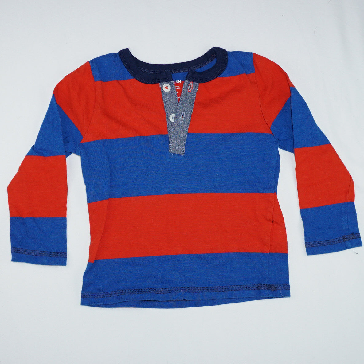 Striped Long-sleeve Henley Size 12-18m